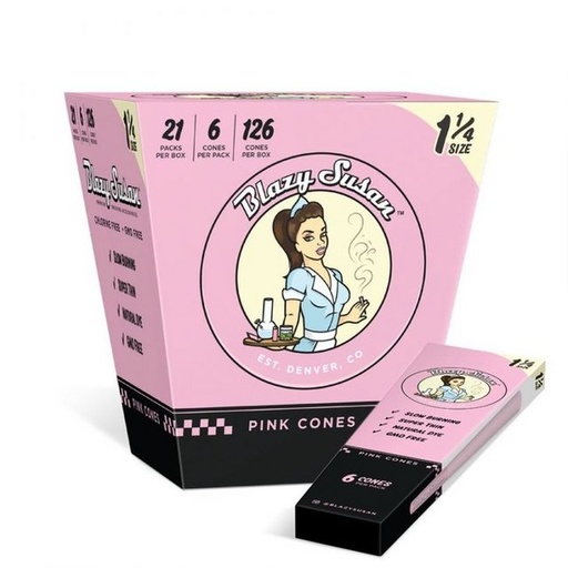 [ITM071221022048] BLAZY SUSAN 1 1/4 PINK CONES 6CT BOX OF 21