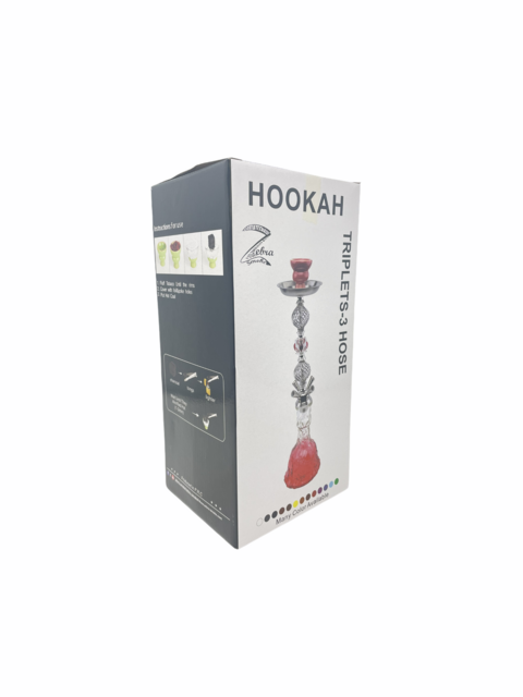 ZEBRA HOOKAH 29" TRIPLETS 3 HOSE