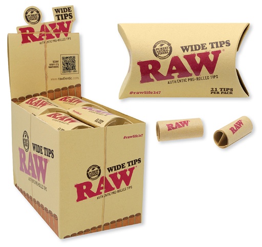 [ITM090621018666] RAW WIDE HERBAL PRE-ROLLED TIPS BOX OF 20