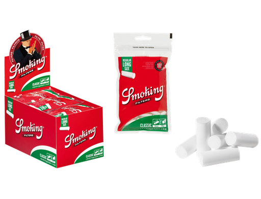 [ITM091121021601] SMOKING REGULAR LONG FILTERS 8MM X 22MM 100CT BOX OF 25
