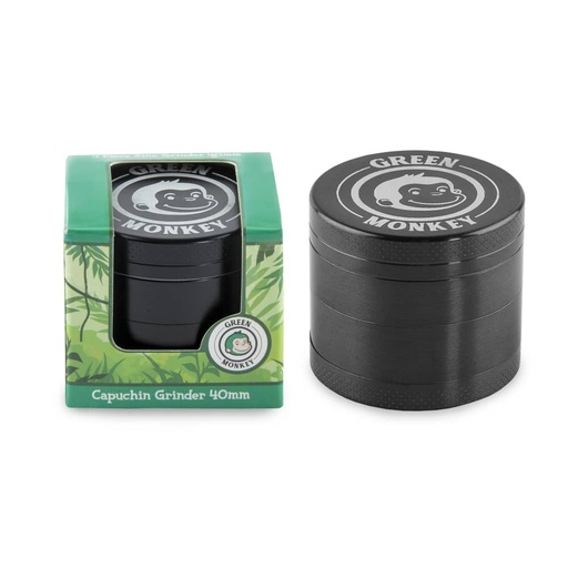 [INTREF04986] GREEN MONKEY CAPUCHIN GRINDER 40MM (BLACK)