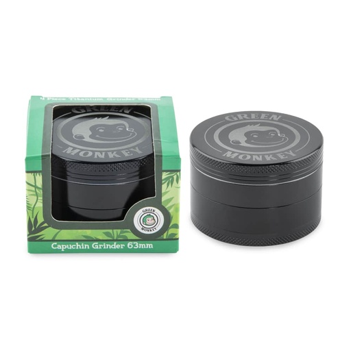 [INTREF05004] GREEN MONKEY CAPUCHIN GRINDER 63MM (BLACK)