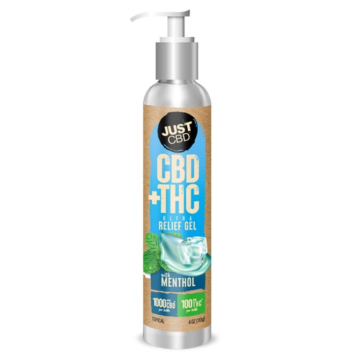 [JUST-08247] JUST CBD + THC ULTRA RELIEF GEL WITH MENTHOL 4OZ (1000MG)
