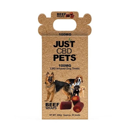 [JUS-03158] JUST CBD PETS 100MG (BEEF WRAPS DOG TREATS)