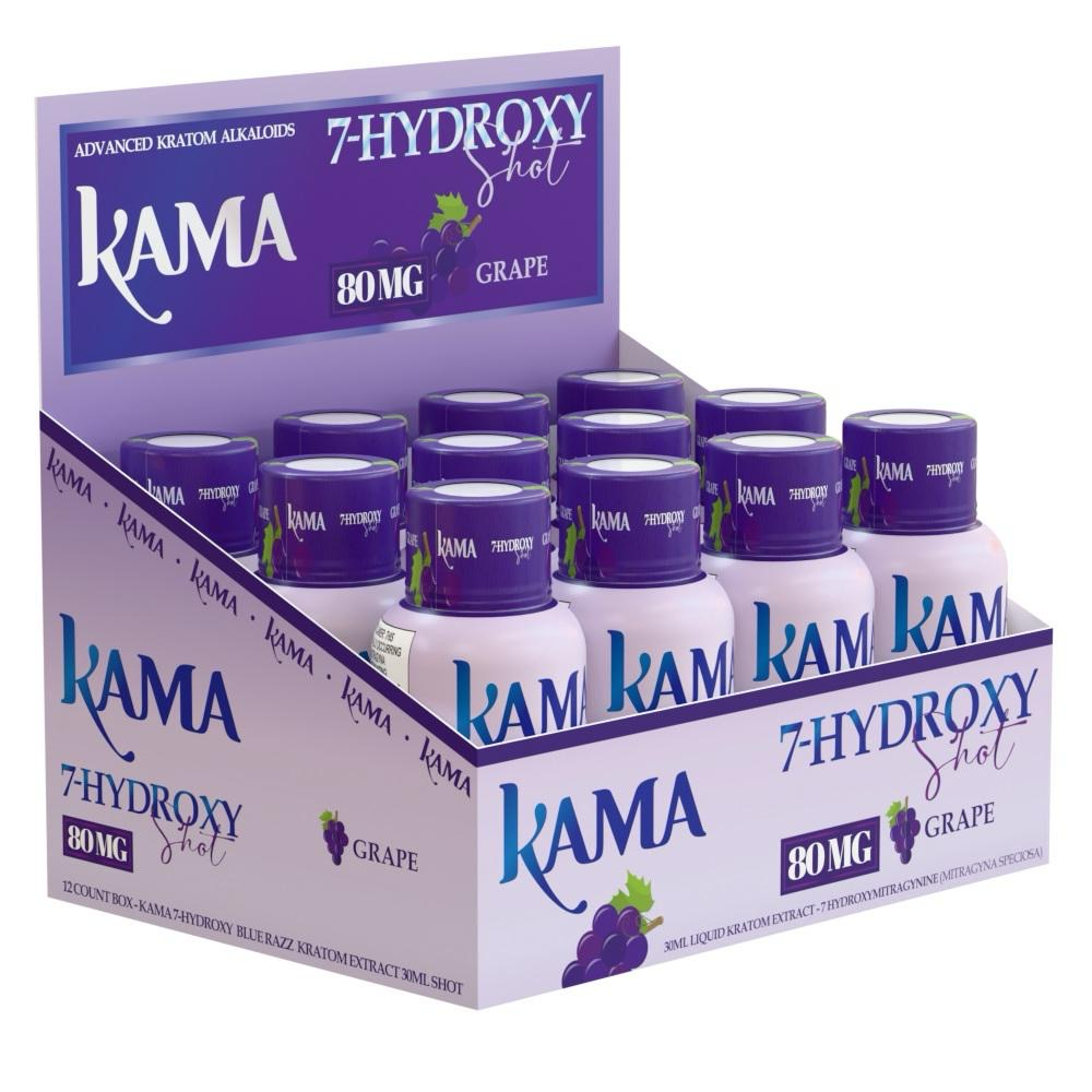 KAMA 80MG 7-HYDROXY KRATOM EXTRACT SHOTS BOX OF 12