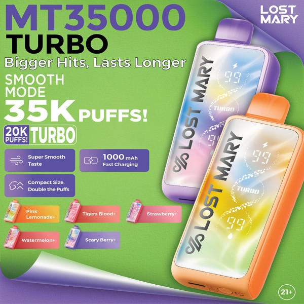 LOST MARY MT35000 TURBO 5% DISPOSABLE BOX OF 5.