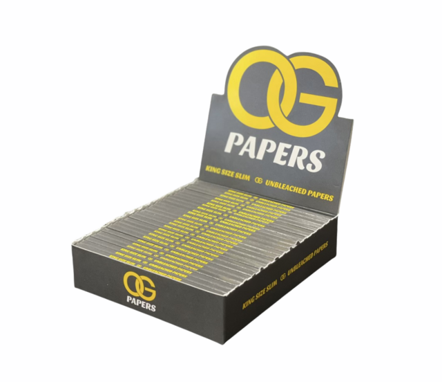 OG PAPERS KING SIZE SLIM UNBLEACHED PAPERS BOX OF 25