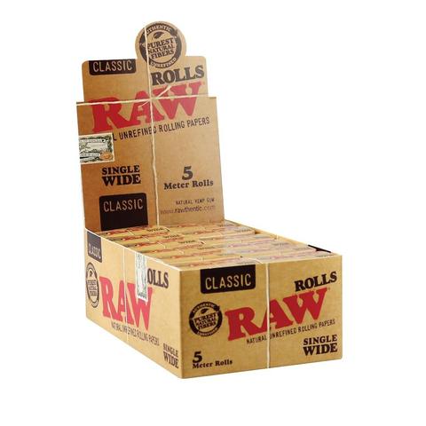 [ITM190321016862] RAW ROLLS CLASSIC SINGLE WIDE 5 METER 24CT
