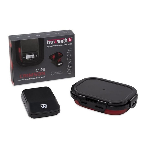 [ITM200621018812] TRUWEIGH MINI CRIMSON BOWL SCALE 100G X 0.01G BLACK/RED