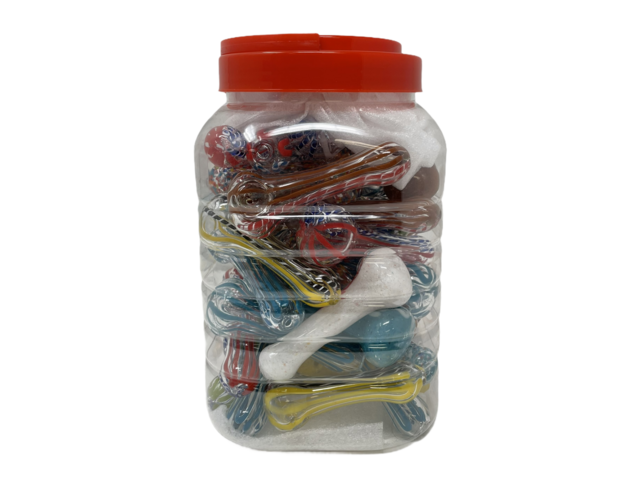 GLASS PIPE 3" 25CT JAR