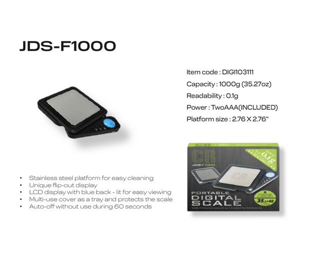 CR JDS F1000 PORTABLE DIGITAL FOLD SCALE 1000G X 0.1G