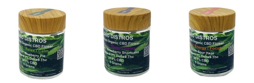 [ITM23062068266826] CBD DISTROS ORGANIC FLOWER ASSORTED STRAINS 5GM 2CT JAR