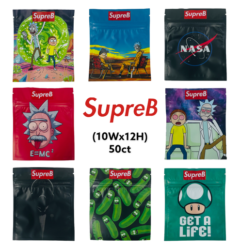 [ITM23062069806980] SUPREB SMELL PROOF BAGS 10W x 12H 50CT