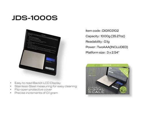 [ITM23062070437043] CR JDS-1000S PORTABLE DIGITAL SCALE 1000GM