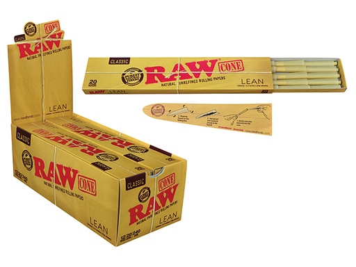 [ITM23062079017901] RAW CONE CLASSIC LEAN 110MM TIP 40MM 20CT BOX OF 12