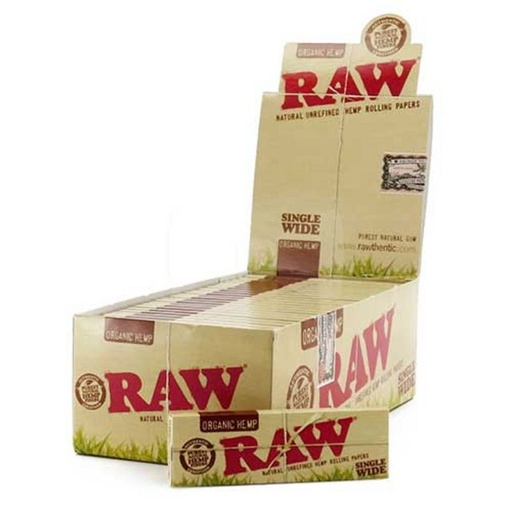 [ITM23062081218121] RAW SINGLE WIDE ORGANIC ROLLING PAPER 50 PER BOX