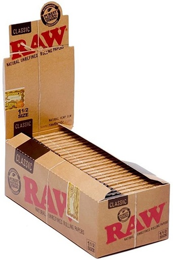 [ITM23062081238123] RAW 1 1/2 CLASSIC ROLLING PAPERS BOX OF 25