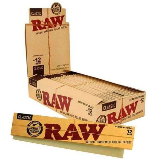 [ITM23062081368136] RAW 12INCH CLASSIC ROLLING PAPER SUPERNATURAL BOX OF 20