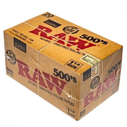 [ITM23062081438143] RAW 1 1/4 CLASSIC ROLLING PAPER 500CT BOX OF 20
