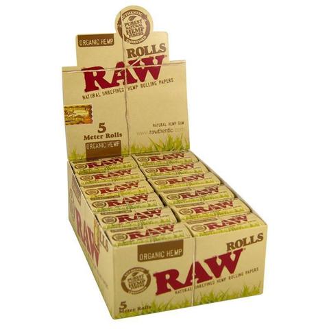 [ITM23062081448144] RAW KINGSIZE SLIM ORGANIC 5 METER ROLLS BOX OF 24
