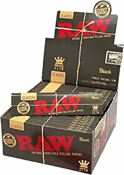 [ITM23062081468146] RAW BLACK KINGSIZE SLIM ROLLING PAPER 32CT BOX OF 50