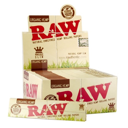 [ITM23062081498149] RAW KINGSIZE SLIM ORGANIC ROLLING PAPERS 50 PER BOX