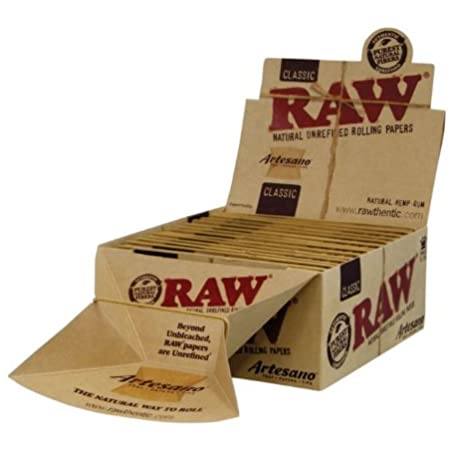 [ITM23062081508150] RAW KINGSIZE SLIM CLASSIC ARTESANO TRAY+PAPERS+TIPS 15 PER BOX