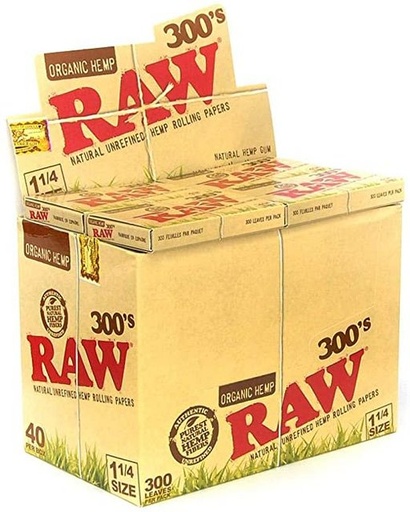 [ITM23062081528152] RAW 1 1/4 ORGANIC ROLLING PAPERS 300CT BOX OF 40