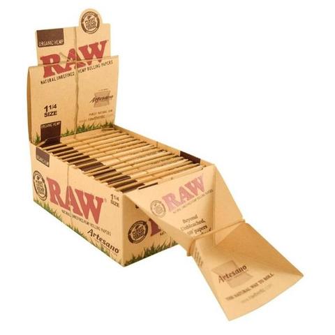 [ITM23062081548154] RAW 1 1/4 ORGANIC ARTESANO (TRAY+PAPERS+TIPS) BOX OF 15