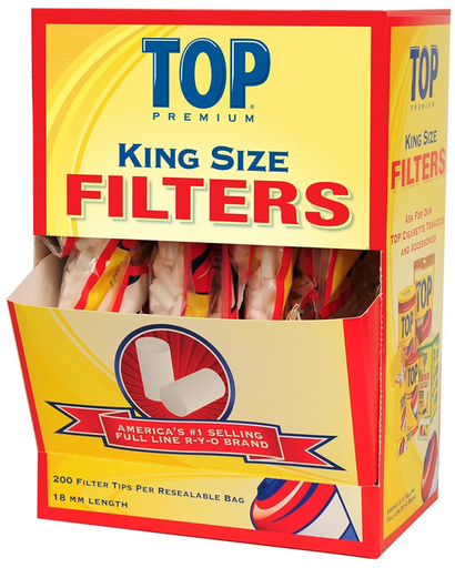[ITM23062085708570] TOP FILTERS KINGSIZE 18MM 200CT BOX OF 30 BAGS