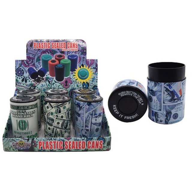 PLASTIC SEALED CANS DOLLAR DESIGN CT-01MB BOX OF 6