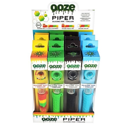 [ITM23062096219621] OOZE SILICONE PIPER 2 IN 1 BOX OF 12