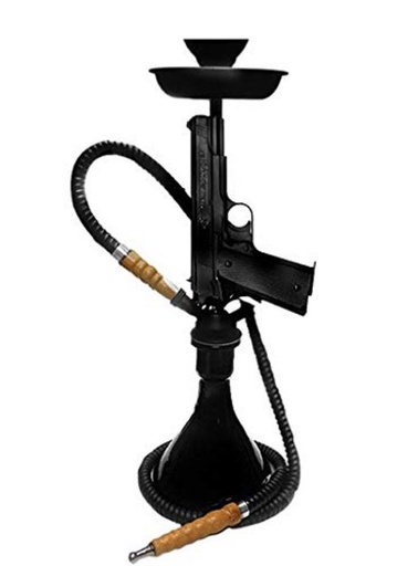 [ITM23062096629662] ZEBRA PISTOL HOOKAH 2 HOSE ASSORTED COLORS