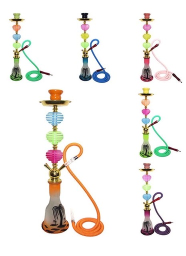 [ITM23062097999799] ZEBRA SMOKE BEACH 2HOSE HOOKAH ASSORTED COLORS
