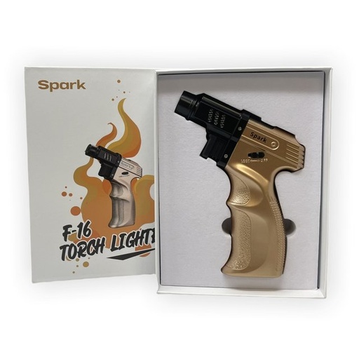 [ITM231121021824] SPARK F-16 TORCH LIGHTER GOLD