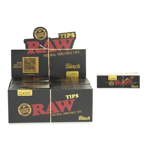 [ITM240621018931] RAW BLACK TIPS BOX OF 50