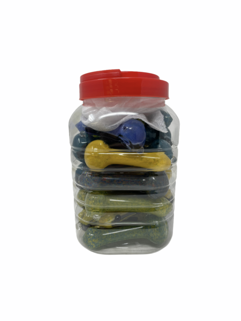 GLASS HAND PIPES 4" DICRO 22CT JAR