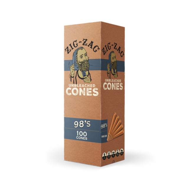ZIG ZAG 98'S UNBLEACHED CONES 100CT