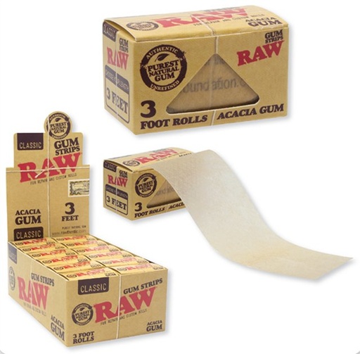 [ITM310821020272] RAW CLASSIC ACACIA GUM STRIPS 3 FEET ROLLS BOX OF 24