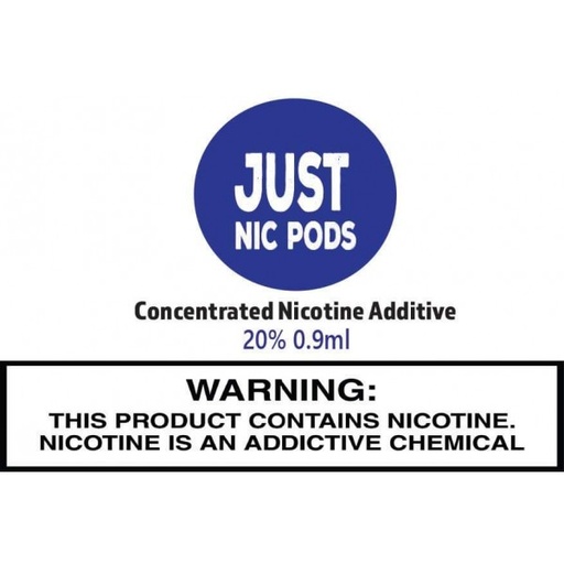 [JUST-07114] JUST NIC PODS 20% 0.9ML NICOTINE ADDITIVE BAG OF 10