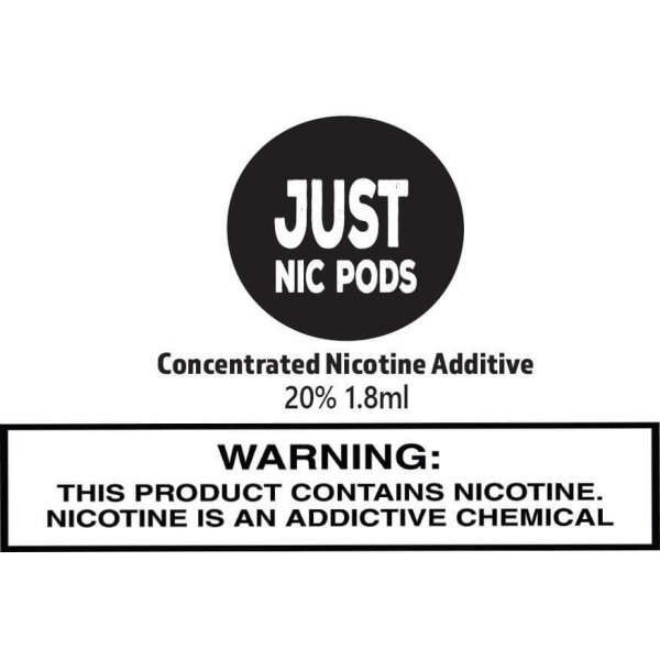 JUST NIC PODS 20% 1.8ML NICOTINE ADDITIVE BAG OF 10