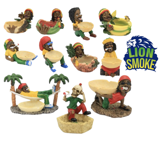 [LJS] SMALL LION SMOKE JAMAICAN ASHTRAY ASSORTED DESIGNS