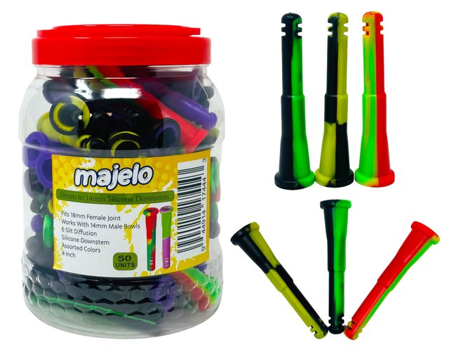 MAJELO 18MM TO 14MM SILICONE DOWNSTEM 50CT JAR