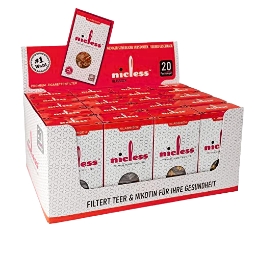 NICLESS PREMIUM CIGARETTE FILTERS 30CT BOX OF 20