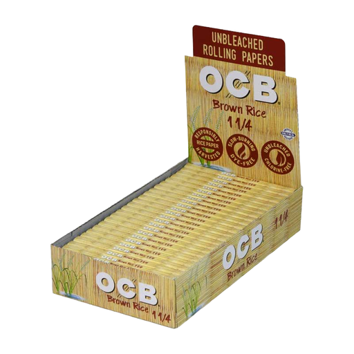 [OCB-03170] OCB BROWN RICE 1 1/4 UNBLEACHED ROLLING PAPER BOX OF 24