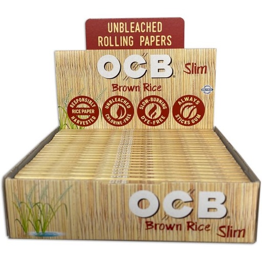 [OCB-03172] OCB BROWN RICE SLIM UNBLEACHED ROLLING PAPERS BOX OF 24