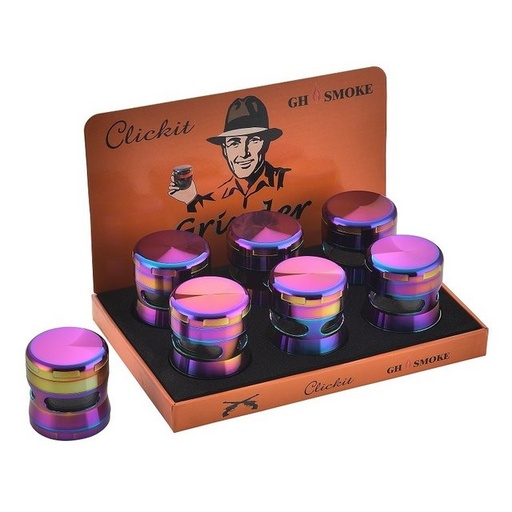 [PALP-25836] PALPITATE CLICKIT METAL GRINDER WITH WINDOW 4 PARTS #MG-037 BOX OF 8