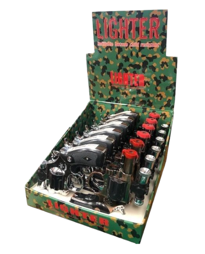 [PIST-09057] PISTOL LIGHTER WITH LASER #GH-411 BOX OF 12