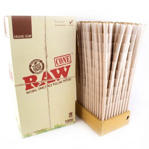 [RAW-03757] RAW ORGANIC KINGSIZE CONE 1400 PER BOX