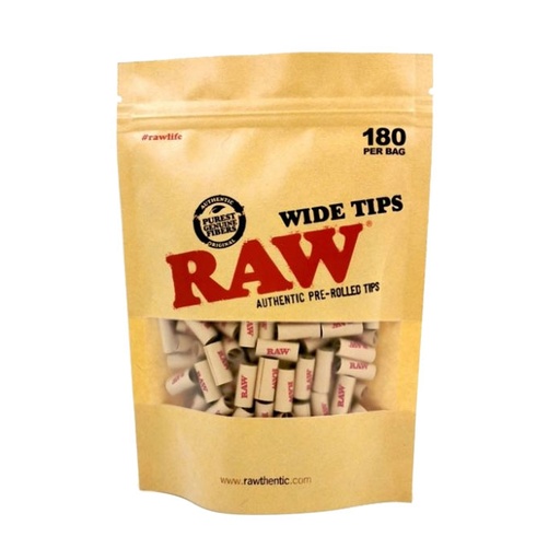 [RAW-04257] RAW PRE-ROLLED TIPS WIDE 180 PER BAG